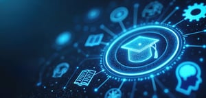 Illustrazione concettuale su scuola e intelligenza artificiale