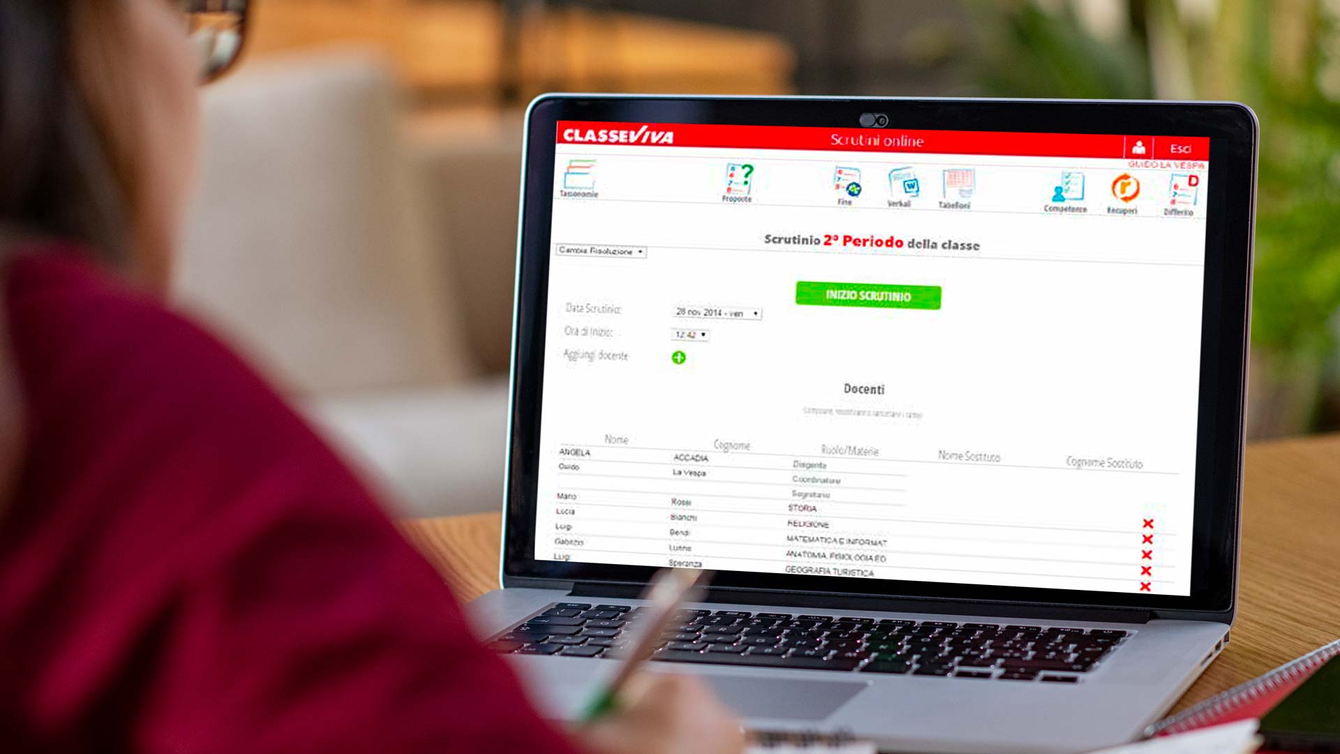 Scrutinio Online: tabellone della seduta