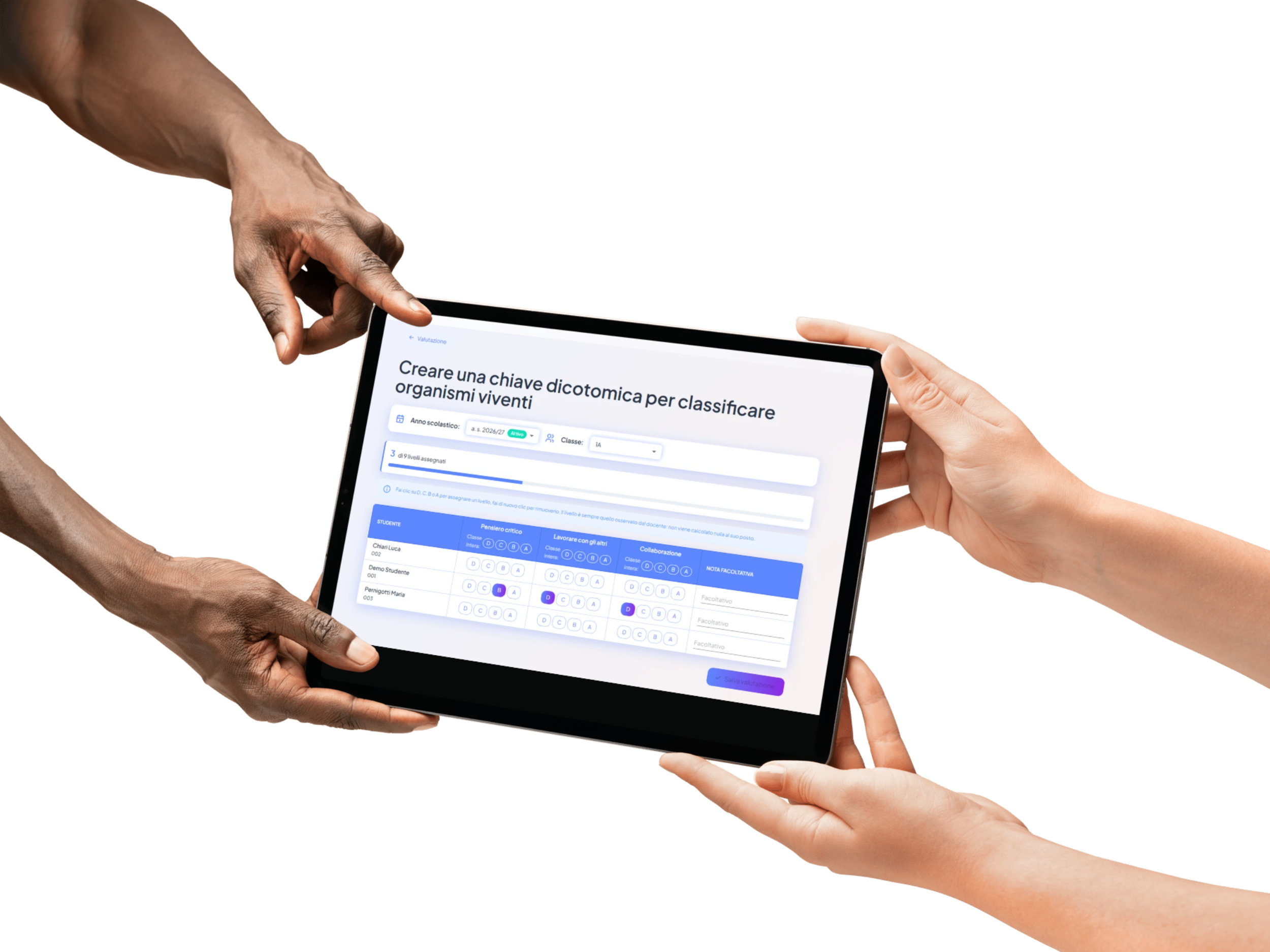 Jobiri: attività portata in classe su tablet