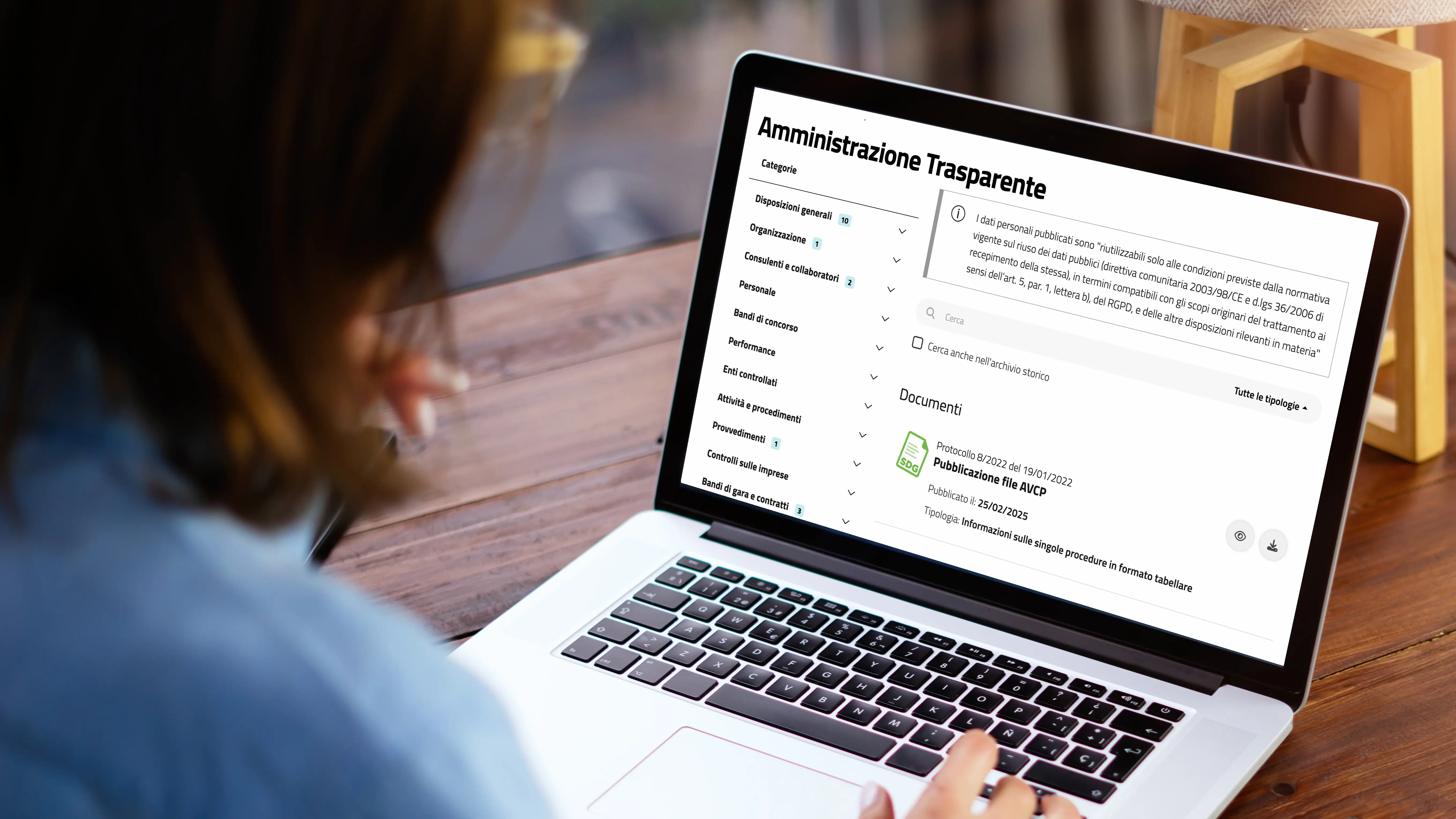 Prima Visione Web: la sezione Amministrazione Trasparente