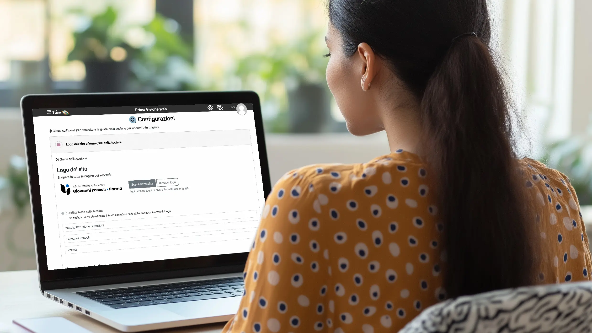 Prima Visione Web: le configurazioni del sito scolastico