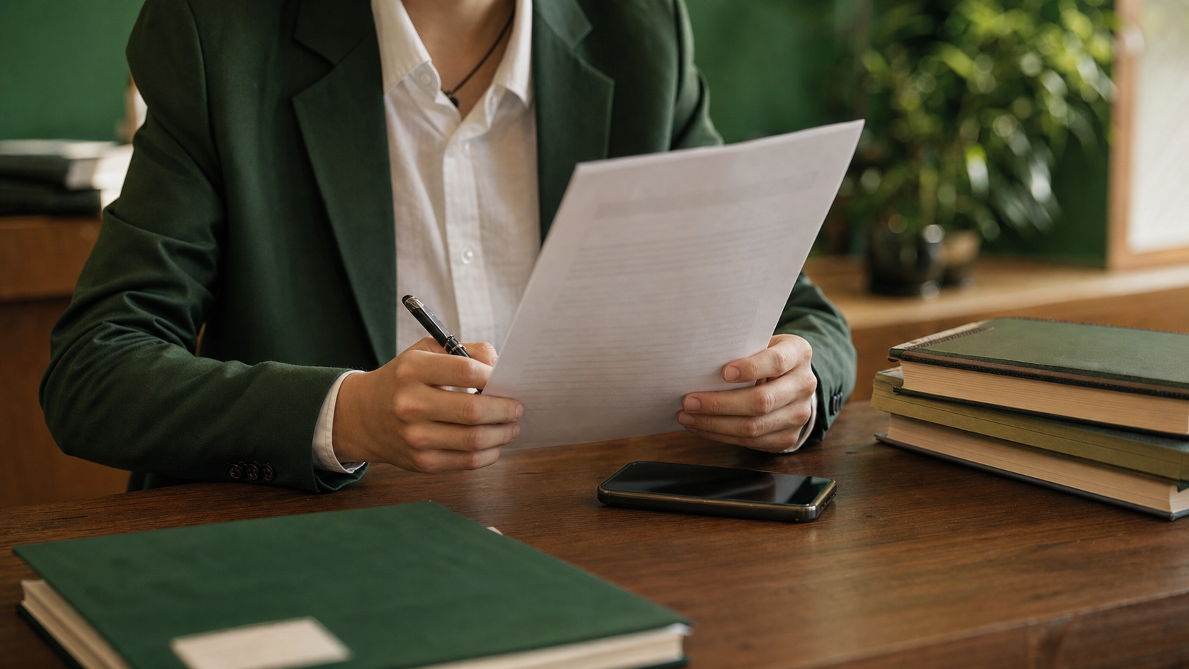 Studente V superiore analizza un documento di partenza durante il colloquio orale della Maturita