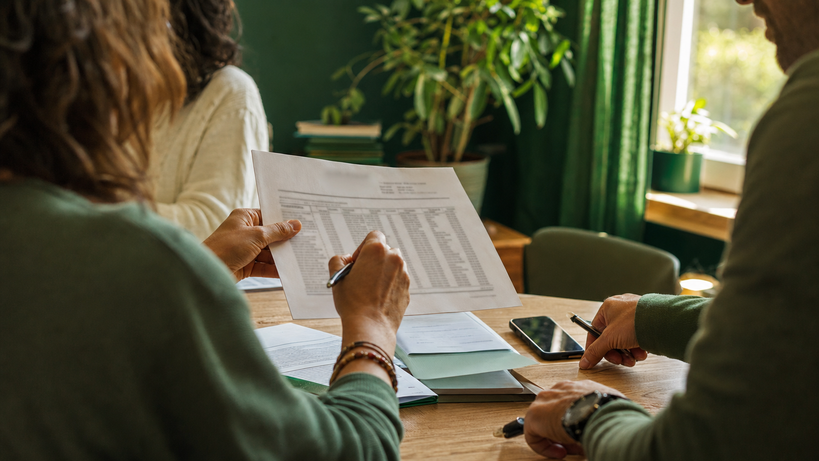 Due docenti leggono in mano il decreto USR di assegnazione provvisoria stampato, con smartphone aperto per confronto sedi